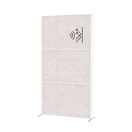 MAUL Stellwand MAULconnecto Uplight 100 x 182 cm (B x H) mit Leuchtmittel Zweibeinstativ 100 % PES-Fasern, 20 % recycelt hellgrau