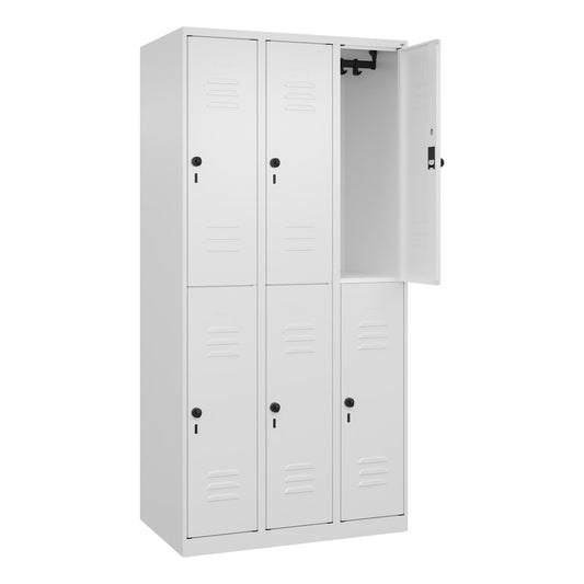 C+P Kleiderspind Classic PLUS 900 x 1.850 x 500 mm (B x H x T) 3 Abteile Stahl Farbe der Front: verkehrsweiß Farbe des Korpus: verkehrsweiß