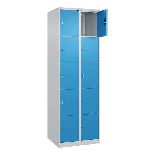 C+P Schließfachschrank Classic PLUS 10 Fächer Stahl Farbe der Front: lichtblau