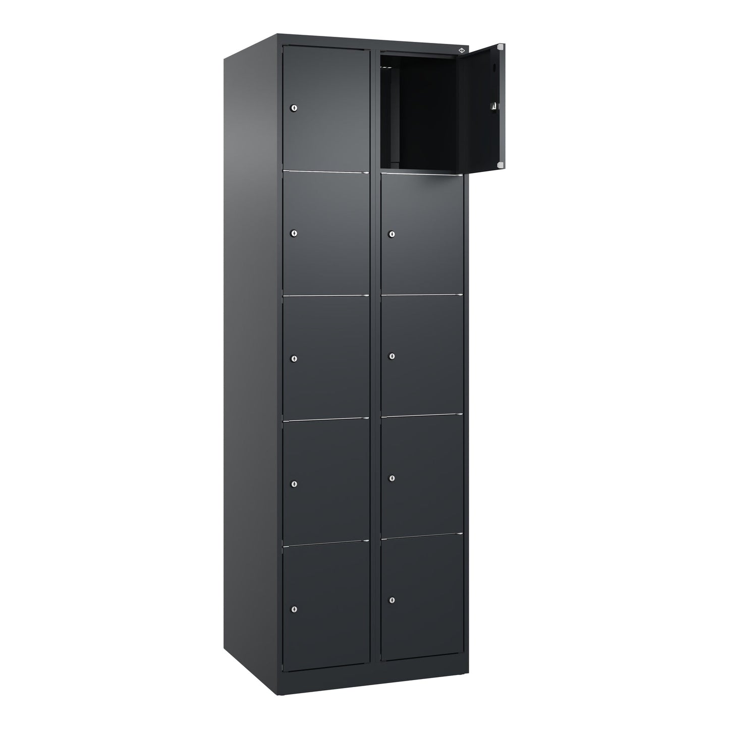 C+P Schließfachschrank Classic PLUS 10 Fächer Stahl schwarzgrau