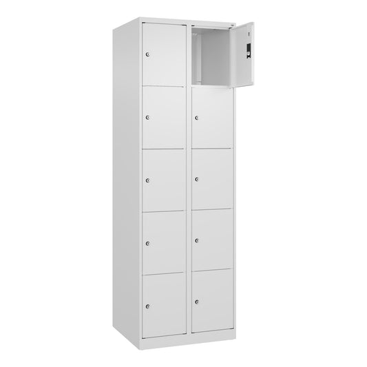C+P Schließfachschrank Classic PLUS 10 Fächer Stahl verkehrsweiß