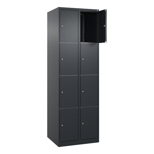 C+P Schließfachschrank Classic PLUS 8 Fächer Stahl schwarzgrau