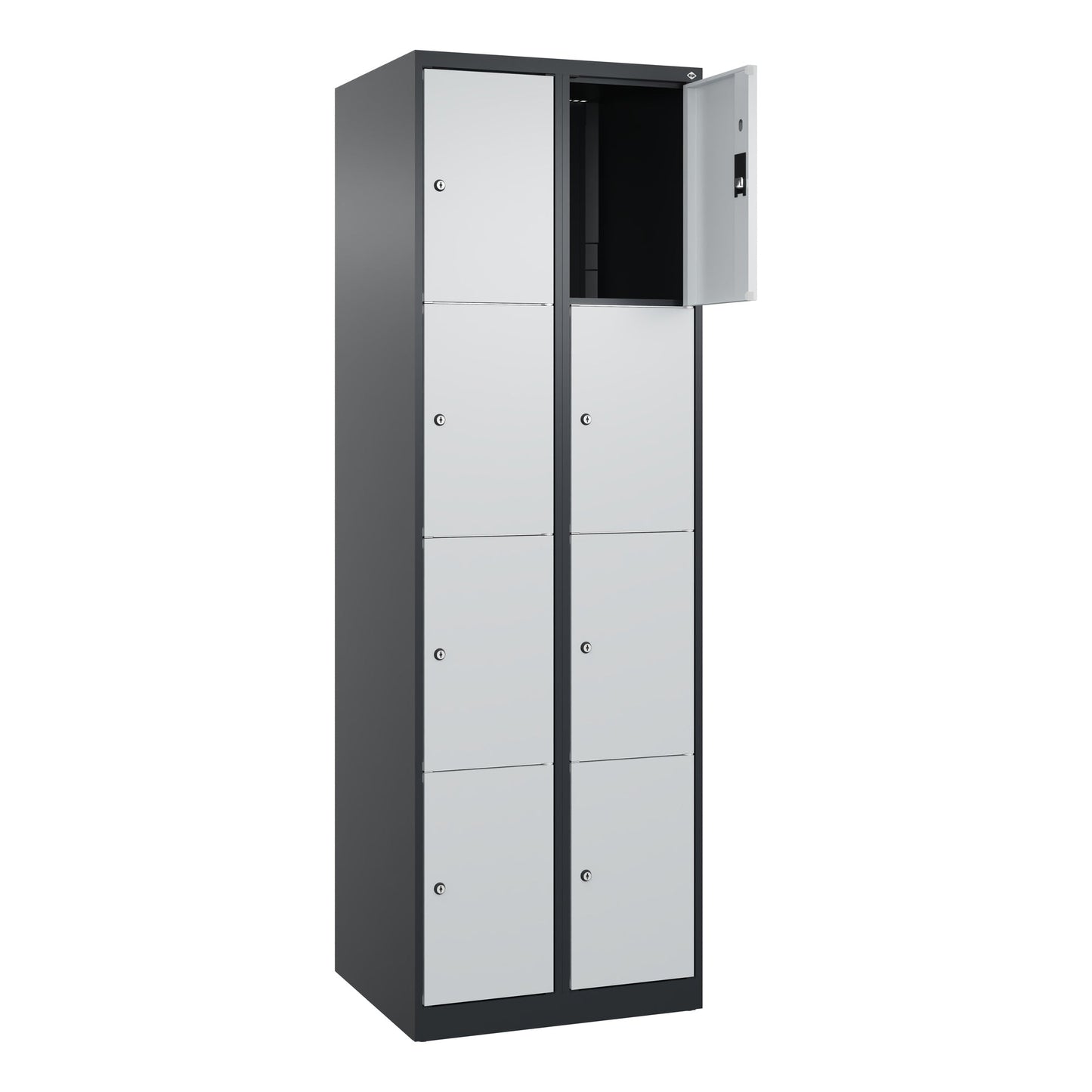 C+P Schließfachschrank Classic PLUS 8 Fächer Stahl Farbe der Front: lichtgrau