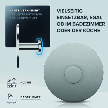 ovimar Handtuchhaken Hirstholm 6 x 3 cm (Ø x H) Edelstahl, gebürstet silber 2 St./Pack.
