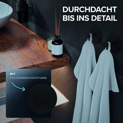ovimar Handtuchhaken Danksoya 6 x 3 cm (Ø x H) Edelstahl, pulverbeschichtet schwarz 2 St./Pack.