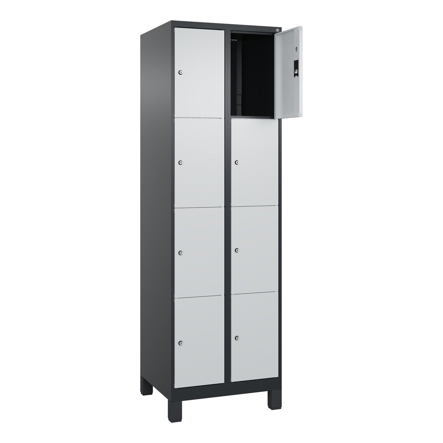 C+P Schließfachschrank Classic PLUS 8 Fächer Stahl Farbe der Front: lichtgrau