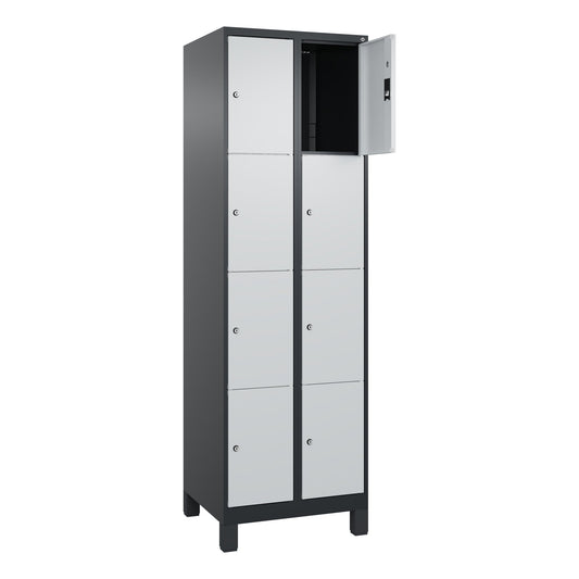 C+P Schließfachschrank Classic PLUS 8 Fächer Stahl Farbe der Front: lichtgrau