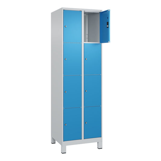 C+P Schließfachschrank Classic PLUS 8 Fächer Stahl Farbe der Front: lichtblau