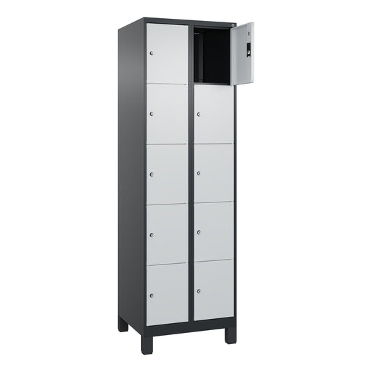 C+P Schließfachschrank Classic PLUS 10 Fächer Stahl Farbe der Front: lichtgrau