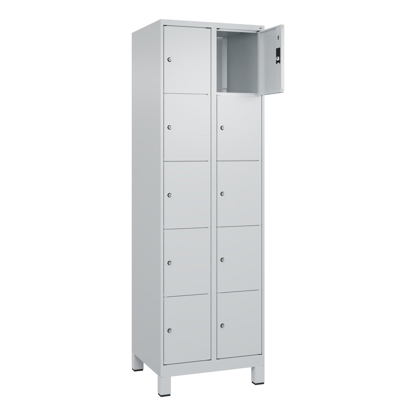 C+P Schließfachschrank Classic PLUS 10 Fächer Stahl lichtgrau