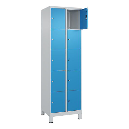 C+P Schließfachschrank Classic PLUS 10 Fächer Stahl Farbe der Front: lichtblau