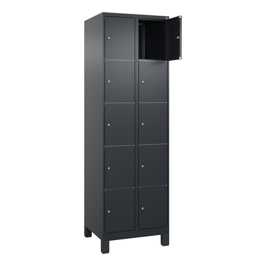 C+P Schließfachschrank Classic PLUS 10 Fächer Stahl schwarzgrau