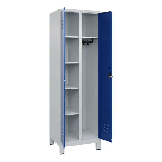 C+P Garderobenschrank Classic PLUS 600 x 1.950 x 500 mm (B x H x T) Stahl Farbe der Front: enzianblau Farbe des Korpus: lichtgrau