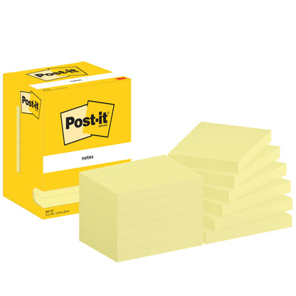 Post-it® Haftnotiz Notes 102 x 76 mm (B x H) gelb 100 Bl./Block 12 Block/Pack.
