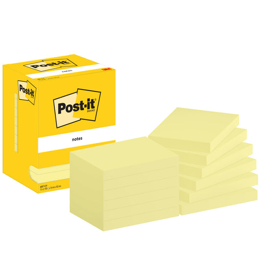 Post-it® Haftnotiz Notes 102 x 76 mm (B x H) gelb 100 Bl./Block 12 Block/Pack.