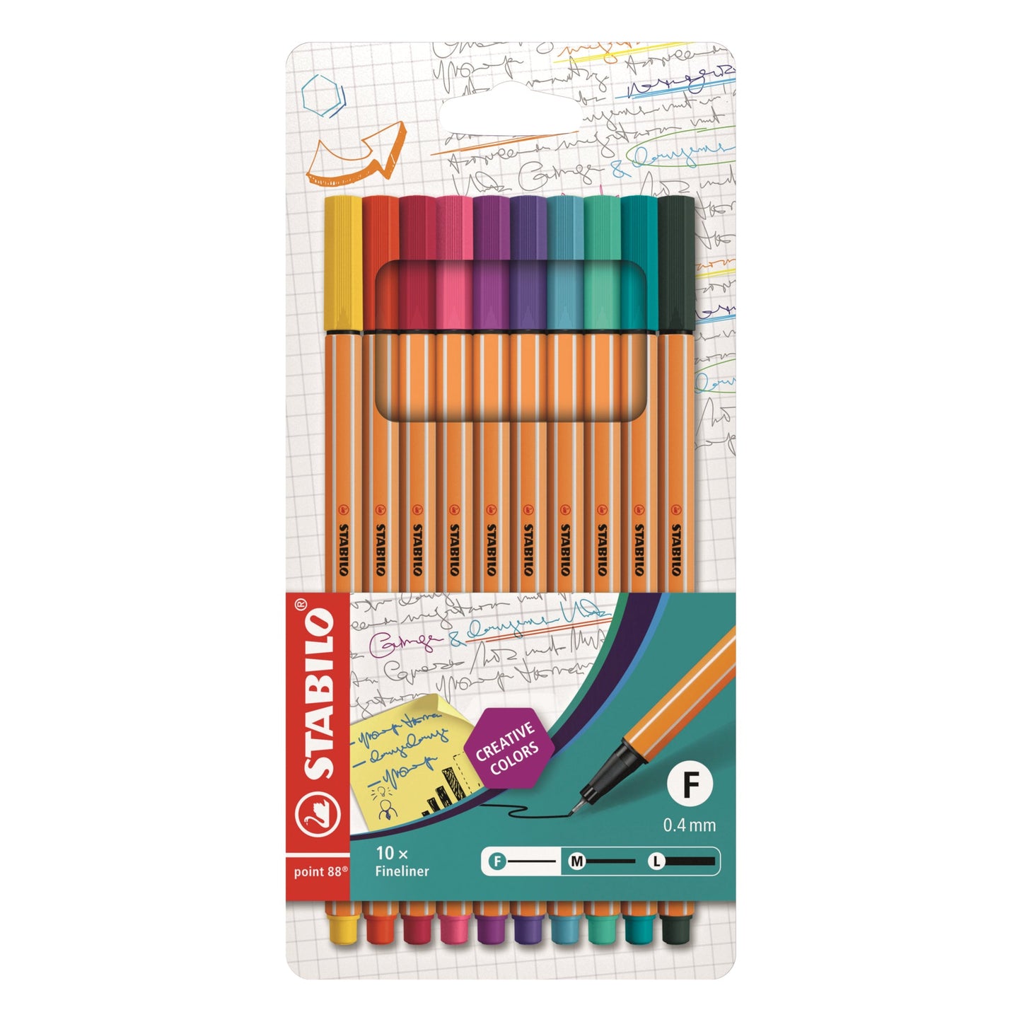 STABILO® Fineliner point 88® 0,4mm farbig sortiert 10 St./Pack.