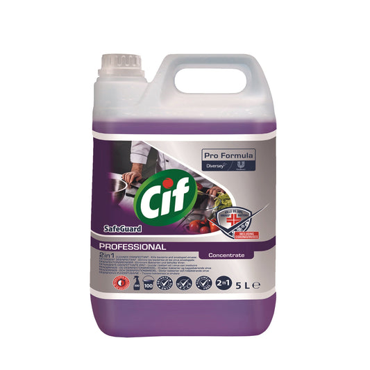 CIF Desinfektionsreiniger Professional Safeguard 2in1 Bakterien, Hefe, umhüllte Viren 11 Kanister Kunststoff 5l