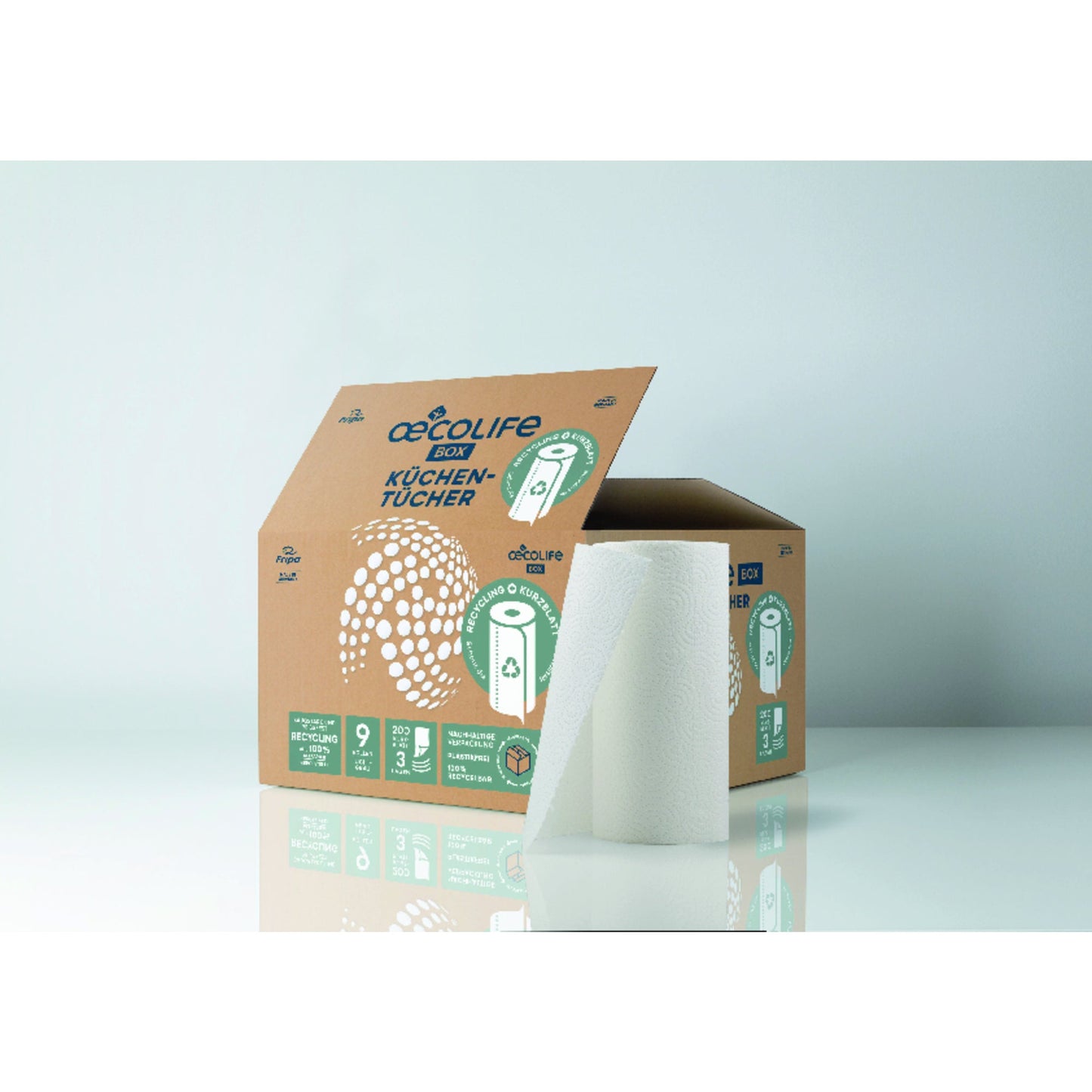 oecolife Küchenrolle Recycling 3299000 3lg 200Bl 9St