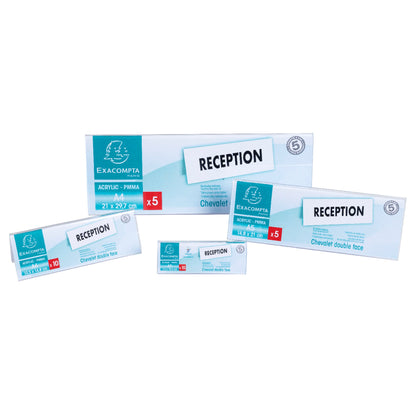 Exacompta Tischnamensschild Office Exacryl 21 x 6 x 17 cm (B x H x T) Acryl kristall 5 St./Pack.