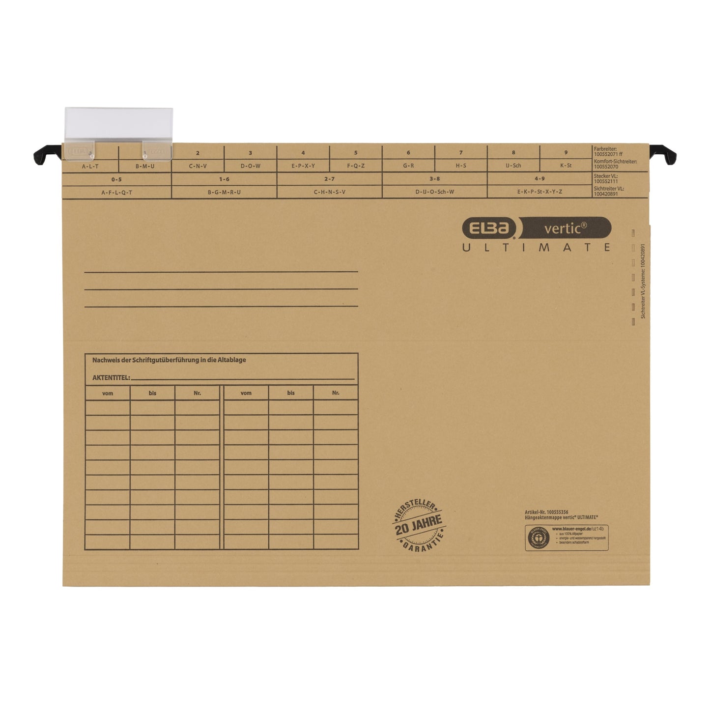ELBA Hängemappe vertic® ULTIMATE® DIN A4 240g/m² Karton naturbraun