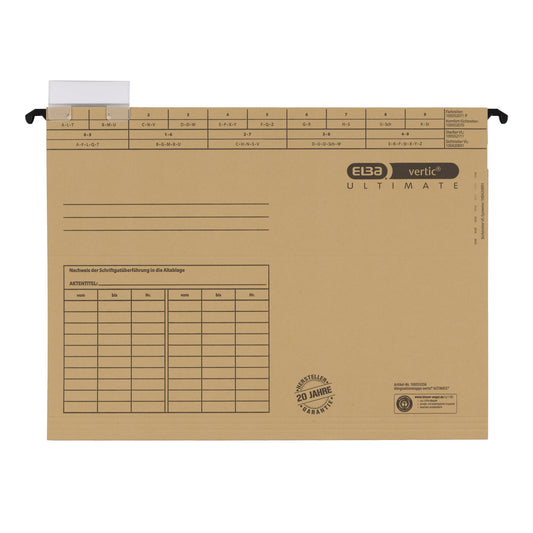 ELBA Hängemappe vertic® ULTIMATE® DIN A4 240g/m² Karton naturbraun