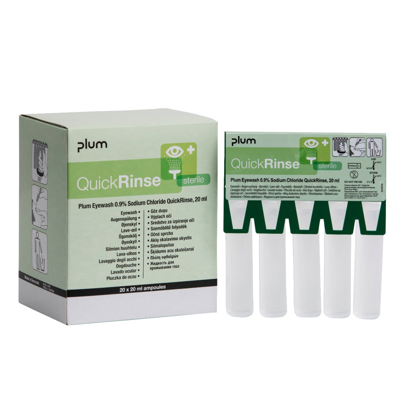 PLUM Augendusche QuickRinse nicht mehrfach verwendbar Ampulle Kunststoff 20 x 20 ml/Pack.