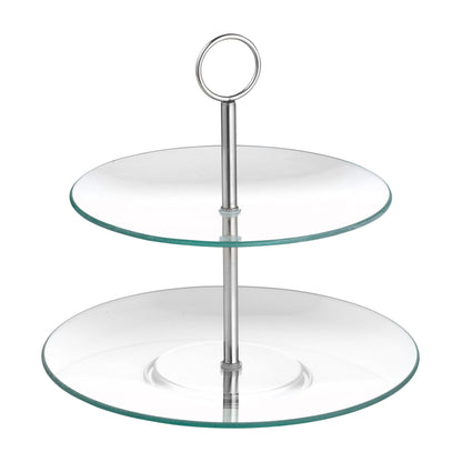 Esmeyer® Etagere COOKIE 25 x 27 x 25 cm (B x H x T) 2 Etagen Glas/Edelstahl transparent