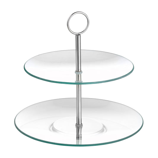 Esmeyer® Etagere COOKIE 25 x 27 x 25 cm (B x H x T) 2 Etagen Glas/Edelstahl transparent