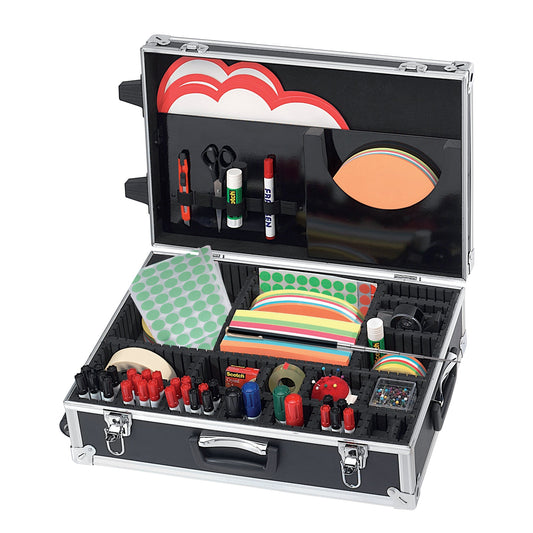 FRANKEN Moderationskoffer Trainer 54 x 18 x 36 cm (B x H x T) Aluminium/Kunststoff schwarz/silber