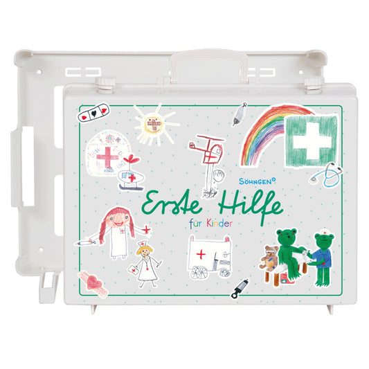 SÖHNGEN® Erste Hilfe Koffer kleine GROSSE Hilfe SCHULE XS-XXL MT-CD ca. 40 x 30 x 15 cm (B x H x T) DIN 13157 weiß