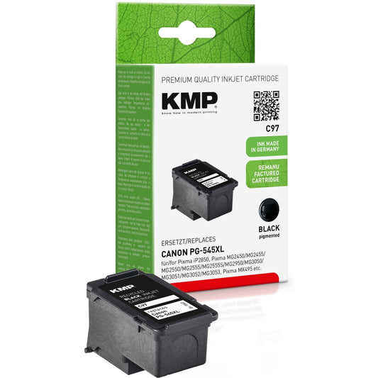 KMP Tintenpatrone kein Originalzubehör Kompatibel mit: Canon PG545XL C97 ca. 400 Seiten schwarz 15ml