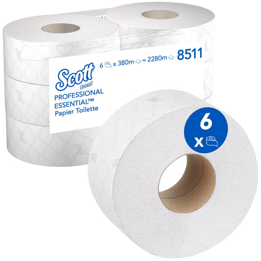 Scott® Toilettenpapier EssentialT 2-lagig weiß 6 Rl./Pack.