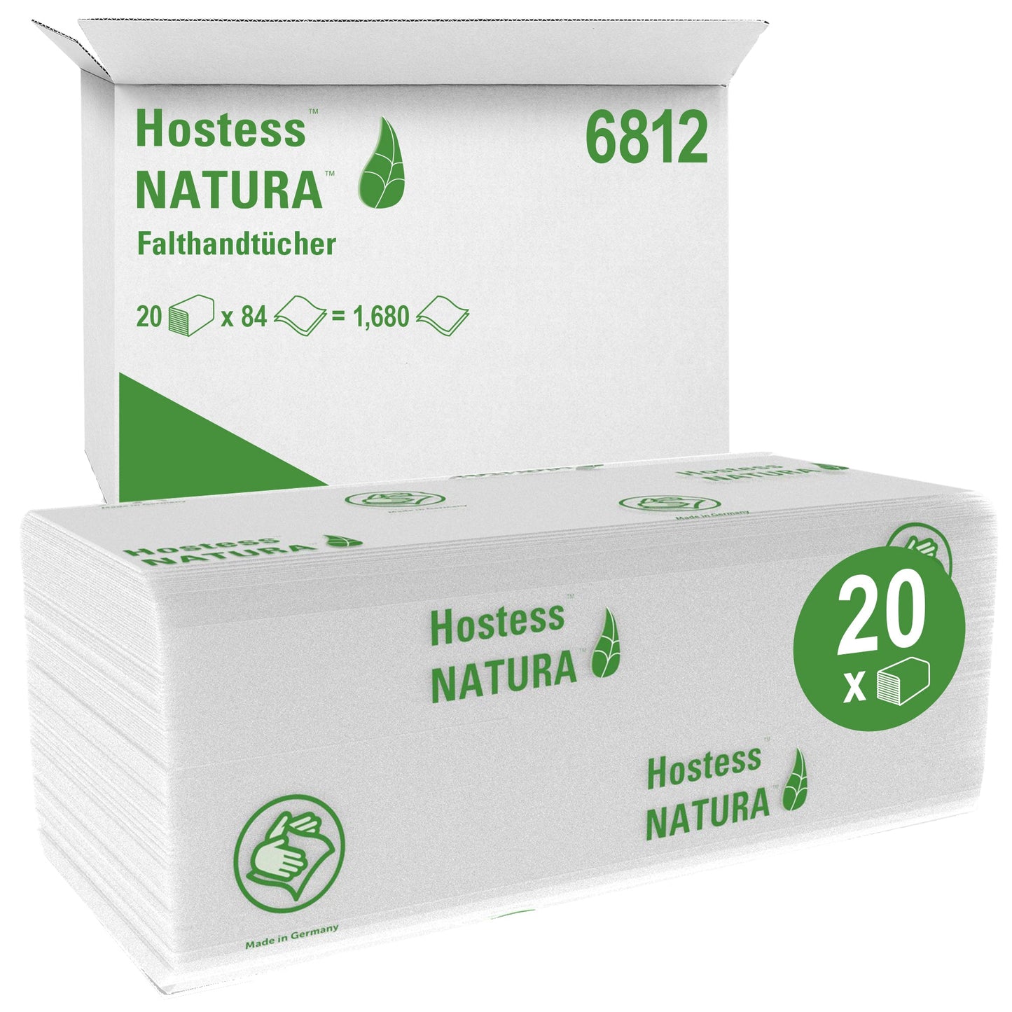 Scott® Papierhandtücher NATURAT 50 x 25 cm (B x L) Papier, 100 % recycelt weiß 20 x 84 Bl./Pack.