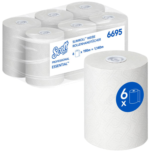 Scott® Handtuchrolle EssentialT 19,8 cm x 190 m (B x L) AirflexT weiß 6 Rl./Pack.