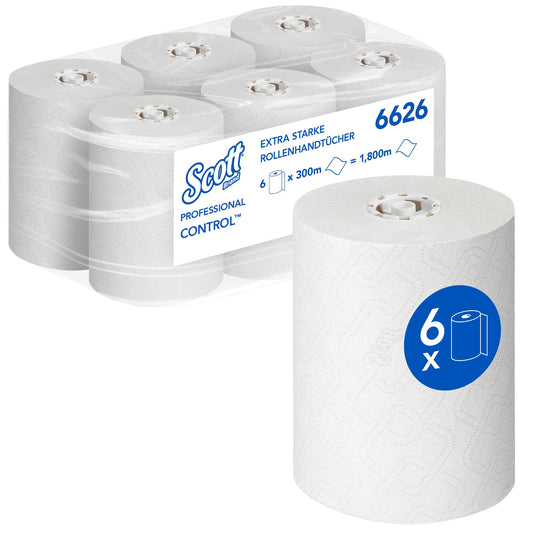 Scott® Handtuchrolle ControlT EXTRA STRONG 19,8 cm x 300 m (B x L) AirflexT weiß 6 Rl./Pack.