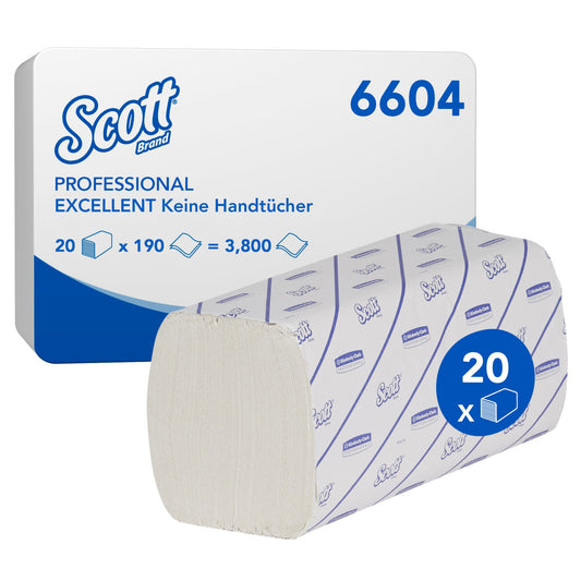 Scott® Papierhandtücher EXCELLENT 25 x 23 cm (B x L) AirflexT weiß 20 x 190 Bl./Pack.