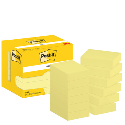 Post-it® Haftnotiz Notes 38 x 51 mm (B x H) gelb 100 Bl./Block 12 Block/Pack.