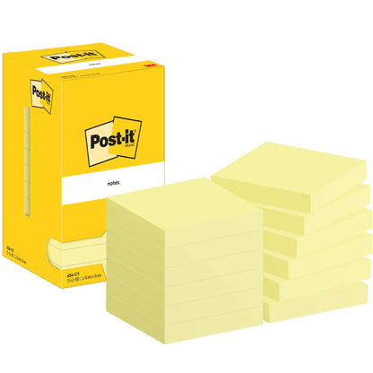 Post-it® Haftnotiz Notes 76 x 76 mm (B x H) gelb 100 Bl./Block 12 Block/Pack.