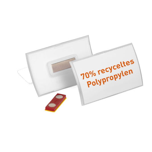 DURABLE Namensschild CLICK FOLD 90 x 54 mm (B x H) Magnet transparent 10 St./Pack.