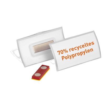 DURABLE Namensschild CLICK FOLD 75 x 40 mm (B x H) Magnet transparent 10 St./Pack.