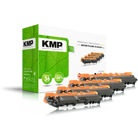 KMP Toner kein Originalzubehör Kompatibel mit: Brother TN-242 B-T58V ca. 2.500 Seiten schwarz, ca. 3 x 2.200 Seiten farbig schwarz, cyan, magenta, gelb 4 St./Pack.