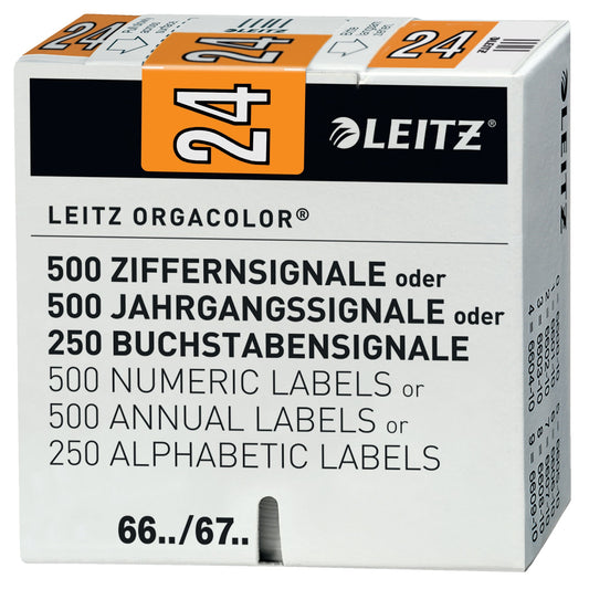 Leitz Jahrgangssignal Orgacolor® Leitz Orgacolor® Jahrgangsregistraturen 24 Papier, folienkaschiert orange 500 St./Pack.