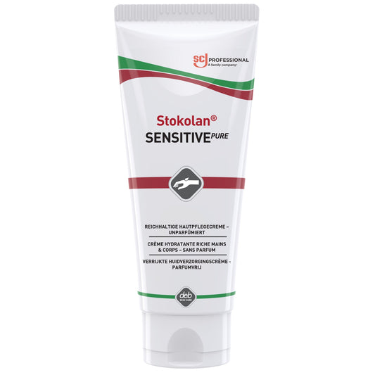 SC Johnson PROFESSIONAL Hautpflegecreme Stokolan® Sensitive PURE nicht parfümiert silikonfrei Tube 0,1l