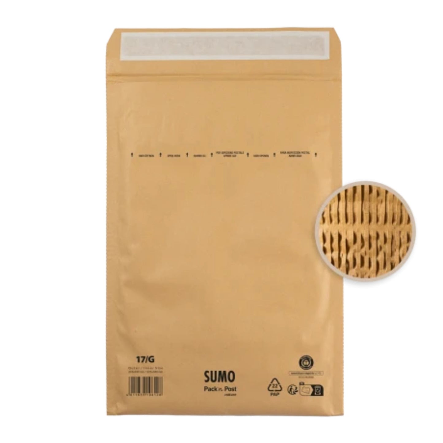 SUMO Papierpolstertasche G mit Haftklebung Papier, 100 % recycelt braun 50 St./Pack.