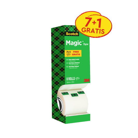Scotch® Klebefilm MagicT 810 19 mm x 33 m (B x L) einseitig klebend mit Lösungsmittel Zelluloseacetat transparent 8 St./Pack.