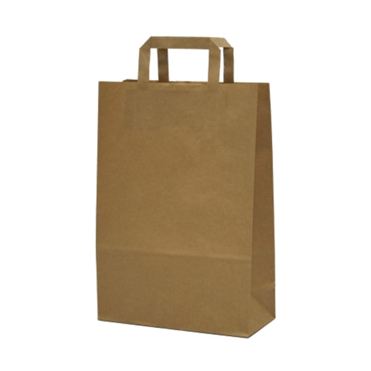Tragetasche 29 x 33 x 17 cm (B x H x T) 80g/m² Kraftpapier natron braun 100 St./Pack.