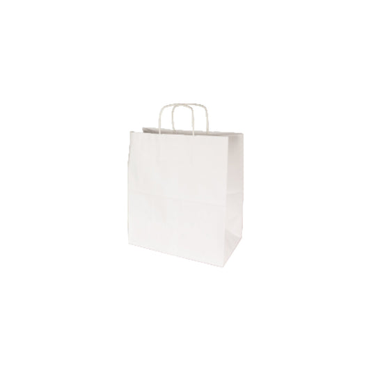 Tragetasche 30,5 x 34 x 17 cm (B x H x T) 100g/m² Kraftpapier offset weiß 100 St./Pack.