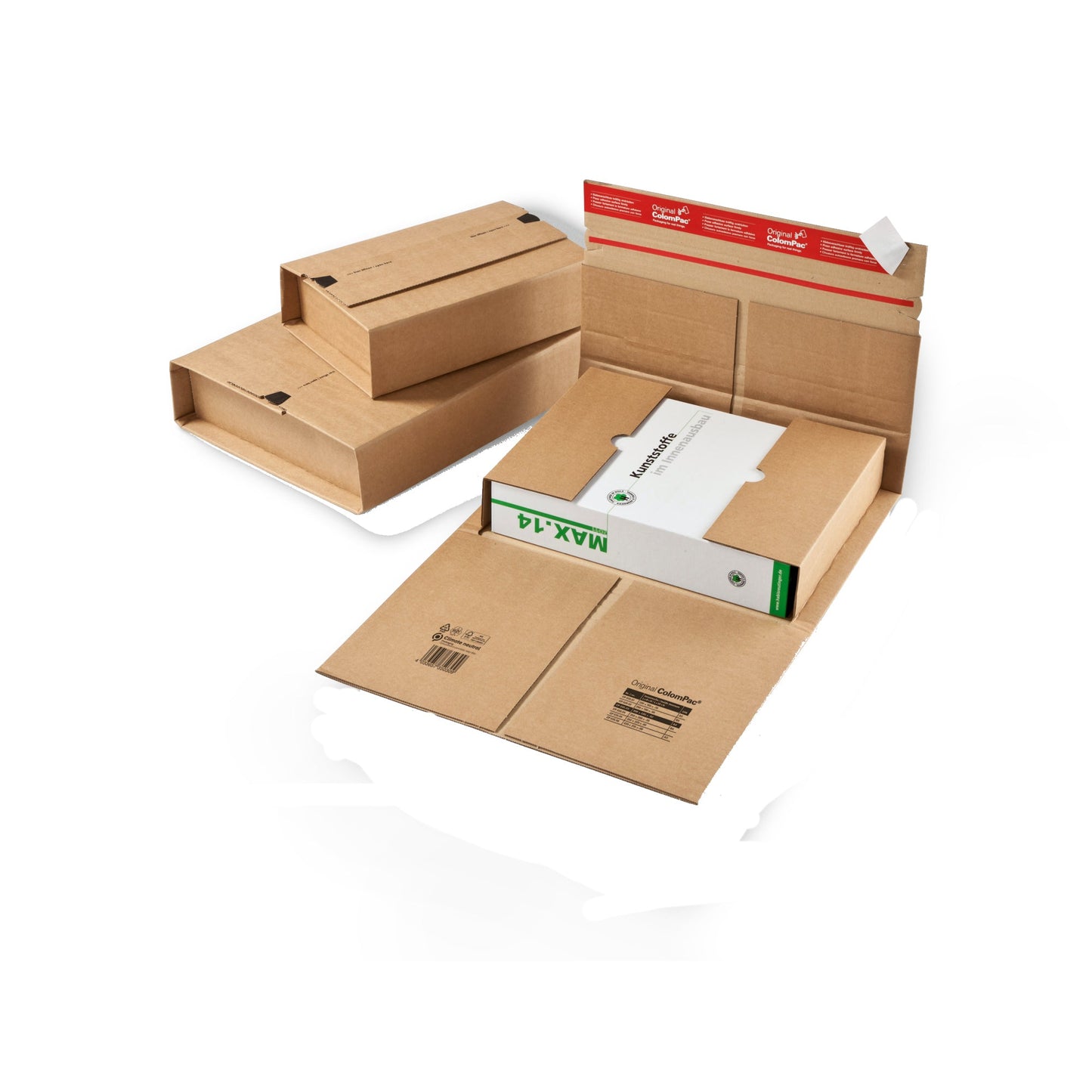 ColomPac® Versandkarton Innenmaße: 23 x -7 x 16,5 cm (B x H x T) Außenmaße: 28 x -8,5 x 18,5 cm (B x H x T) Wellpappe braun