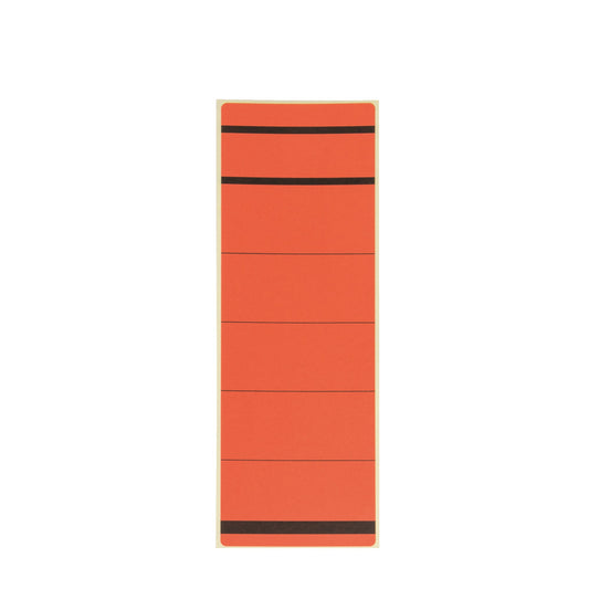 Westcott Ordnerrückenetikett breit/kurz 61,5 x 192 mm (B x H) selbstklebend mit Griffloch rot 10 Etik./Pack.