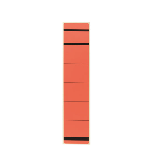 Westcott Ordnerrückenetikett schmal/kurz 39 x 192 mm (B x H) selbstklebend mit Griffloch rot 10 Etik./Pack.
